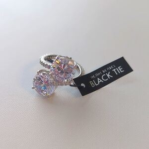 Henri Bendel Black Tie Silver Ring Size 10